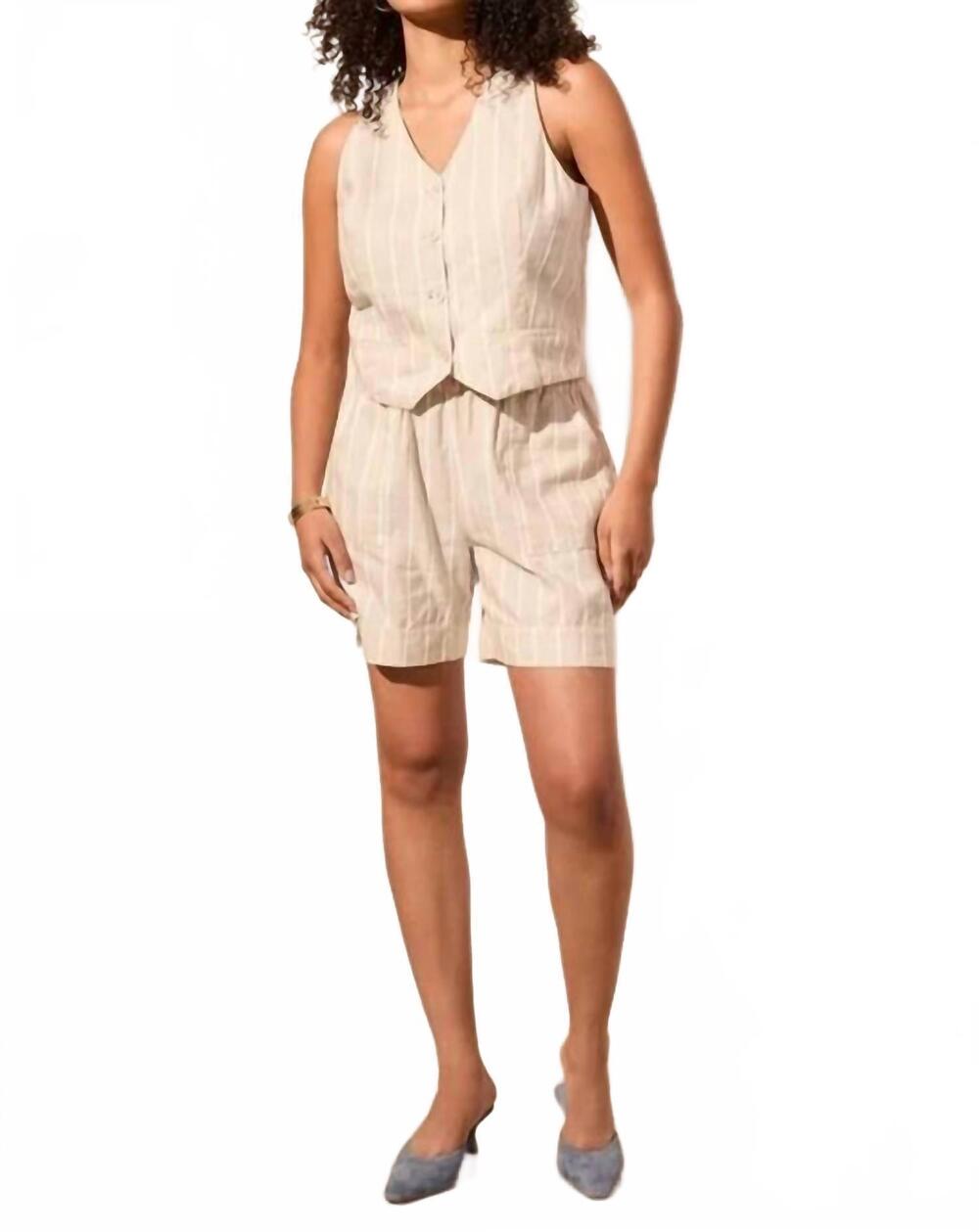 NEW TRIBAL pollie linen vest in safari